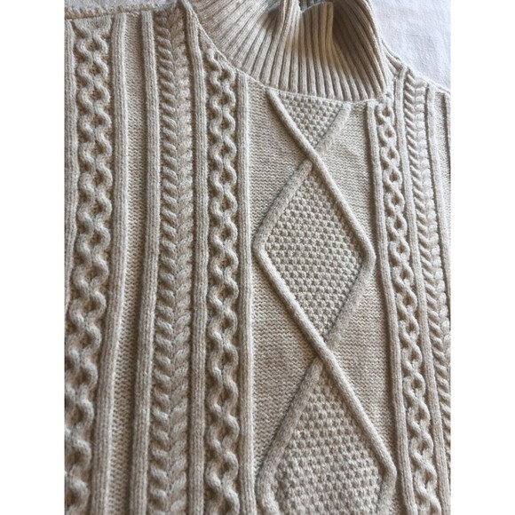 Vero Moda Cable Knit Fisherman Sweater Vest Large Cream Preppy Boho Academia - Picture 4 of 9